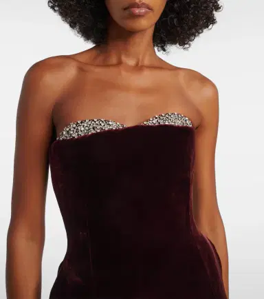 The New Arrivals Ilkyaz Ozel Noélie embellished velvet gown | Thumbnail 3 The New Arrivals Ilkyaz Ozel Noélie embellished velvet gown | Thumbnail 3