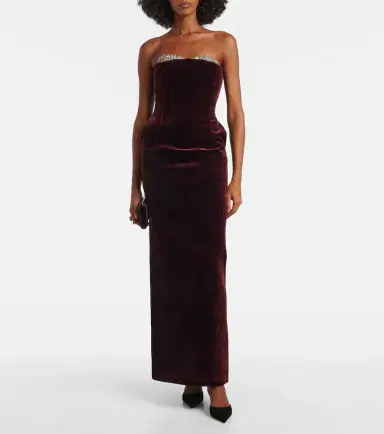 The New Arrivals Ilkyaz Ozel Noélie embellished velvet gown | Thumbnail 4 The New Arrivals Ilkyaz Ozel Noélie embellished velvet gown | Thumbnail 4