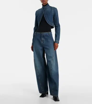 Alaïa Alaïa Mid-rise barrel-leg jeans | Thumbnail 2 Alaïa Alaïa Mid-rise barrel-leg jeans | Thumbnail 2