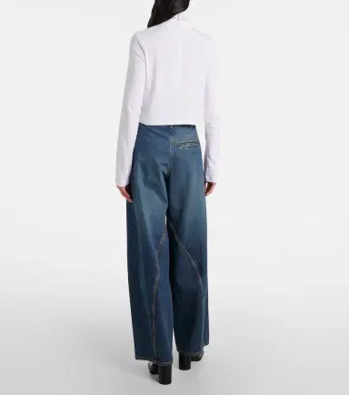Alaïa Alaïa Cropped turtleneck cotton jersey top | Thumbnail 2 Alaïa Alaïa Cropped turtleneck cotton jersey top | Thumbnail 2