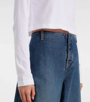 Alaïa Alaïa Cropped turtleneck cotton jersey top | Thumbnail 4 Alaïa Alaïa Cropped turtleneck cotton jersey top | Thumbnail 4