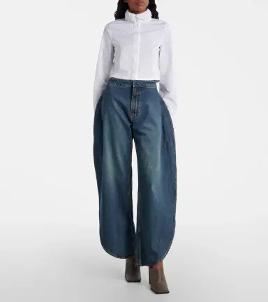 Alaïa Alaïa Mid-rise barrel-leg jeans | Thumbnail 2 Alaïa Alaïa Mid-rise barrel-leg jeans | Thumbnail 2