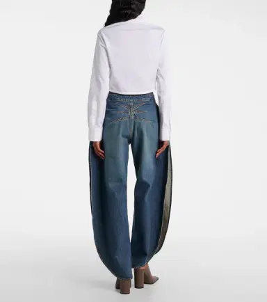 Alaïa Alaïa Mid-rise barrel-leg jeans | Thumbnail 6 Alaïa Alaïa Mid-rise barrel-leg jeans | Thumbnail 6