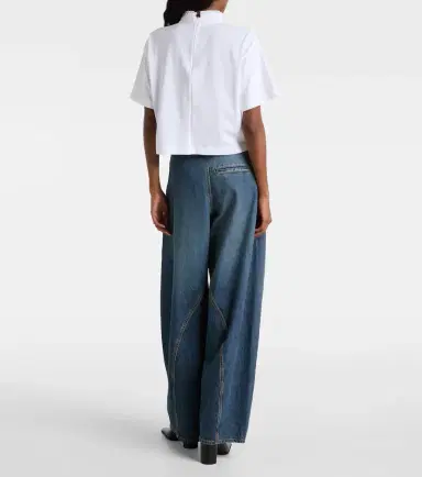 Alaïa Alaïa Cropped cotton jersey turtleneck top | Thumbnail 4 Alaïa Alaïa Cropped cotton jersey turtleneck top | Thumbnail 4
