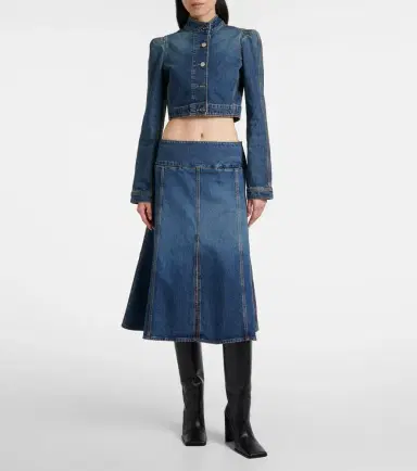 Alaïa Alaïa Cropped denim jacket | Thumbnail 4 Alaïa Alaïa Cropped denim jacket | Thumbnail 4