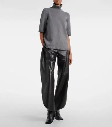 Alaïa Alaïa High-rise leather barrel-leg pants | Thumbnail 4 Alaïa Alaïa High-rise leather barrel-leg pants | Thumbnail 4