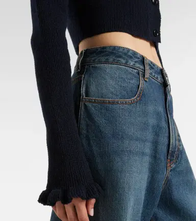 Alaïa Alaïa Cropped wool and silk-blend cardigan | Thumbnail 2 Alaïa Alaïa Cropped wool and silk-blend cardigan | Thumbnail 2