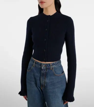 Alaïa Alaïa Cropped wool and silk-blend cardigan | Thumbnail 6 Alaïa Alaïa Cropped wool and silk-blend cardigan | Thumbnail 6
