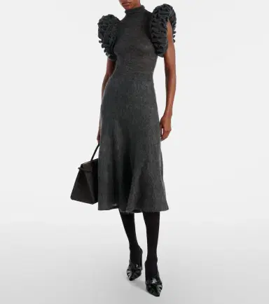 Alaïa Alaïa Mohair and wool-blend midi skirt | Thumbnail 3 Alaïa Alaïa Mohair and wool-blend midi skirt | Thumbnail 3