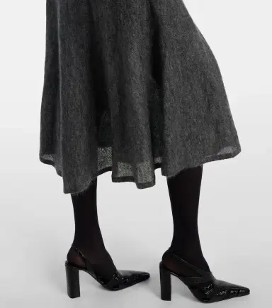 Alaïa Alaïa Mohair and wool-blend midi skirt | Thumbnail 4 Alaïa Alaïa Mohair and wool-blend midi skirt | Thumbnail 4