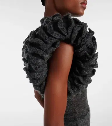 Alaïa Alaïa Ruffled mohair and wool-blend bodysuit | Thumbnail 2 Alaïa Alaïa Ruffled mohair and wool-blend bodysuit | Thumbnail 2