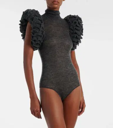 Alaïa Alaïa Ruffled mohair and wool-blend bodysuit | Thumbnail 4 Alaïa Alaïa Ruffled mohair and wool-blend bodysuit | Thumbnail 4
