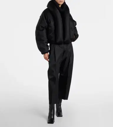 Alaïa Alaïa Cropped high-rise satin tapered pants | Thumbnail 4 Alaïa Alaïa Cropped high-rise satin tapered pants | Thumbnail 4