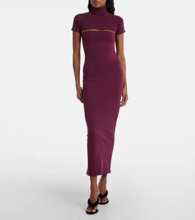 Alaïa Alaïa Second-Skin jersey midi dress | Thumbnail 3 Alaïa Alaïa Second-Skin jersey midi dress | Thumbnail 3