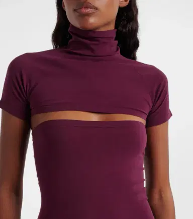 Alaïa Alaïa Second-Skin jersey midi dress | Thumbnail 4 Alaïa Alaïa Second-Skin jersey midi dress | Thumbnail 4