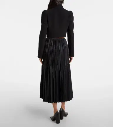 Alaïa Alaïa Pleated wool flannel midi skirt | Thumbnail 2 Alaïa Alaïa Pleated wool flannel midi skirt | Thumbnail 2