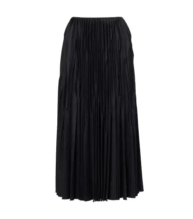 Alaïa Alaïa Pleated wool flannel midi skirt | Thumbnail 1 Alaïa Alaïa Pleated wool flannel midi skirt | Thumbnail 1