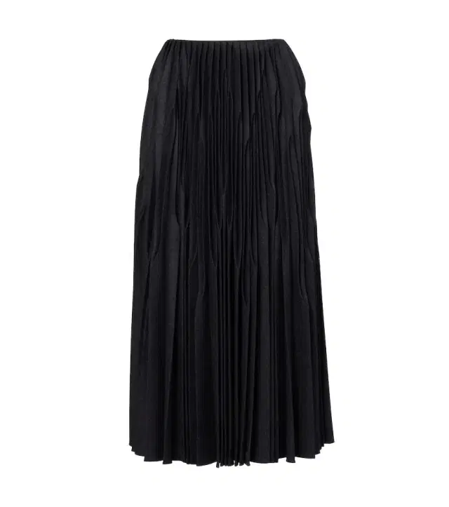 Alaïa Pleated wool flannel midi skirt Alaïa Pleated wool flannel midi skirt