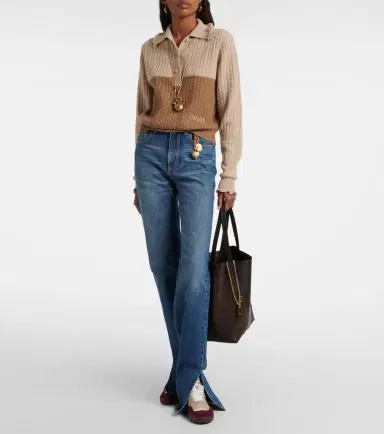Chloé Chloé Chloé Spin leather and suede tote bag | Thumbnail 5 Chloé Chloé Chloé Spin leather and suede tote bag | Thumbnail 5