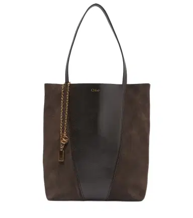 Chloé Chloé Chloé Spin leather and suede tote bag | Thumbnail 1 Chloé Chloé Chloé Spin leather and suede tote bag | Thumbnail 1