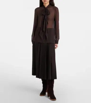Gabriela Hearst Wesley pleated wool midi skirt | Thumbnail 4 Gabriela Hearst Wesley pleated wool midi skirt | Thumbnail 4