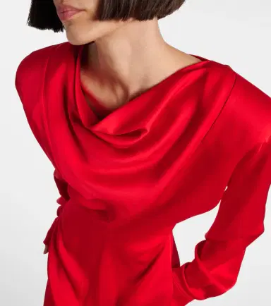 Stella McCartney Cowl neck satin midi dress | Thumbnail 3 Stella McCartney Cowl neck satin midi dress | Thumbnail 3