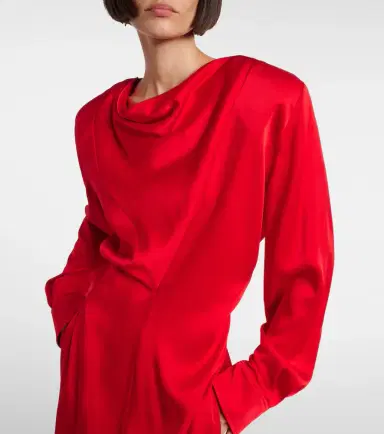 Stella McCartney Cowl neck satin midi dress | Thumbnail 5 Stella McCartney Cowl neck satin midi dress | Thumbnail 5
