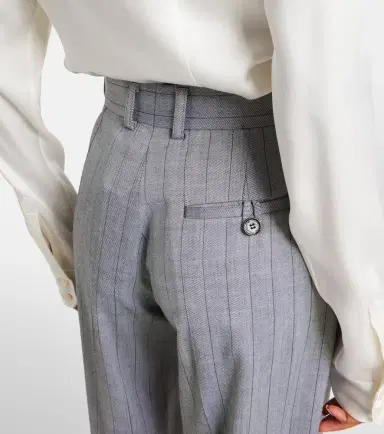 Stella McCartney Striped wool wide-leg pants | Thumbnail 4 Stella McCartney Striped wool wide-leg pants | Thumbnail 4