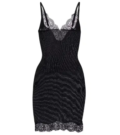 Saint Laurent Lace-trimmed silk jersey slip dress | Thumbnail 1 Saint Laurent Lace-trimmed silk jersey slip dress | Thumbnail 1