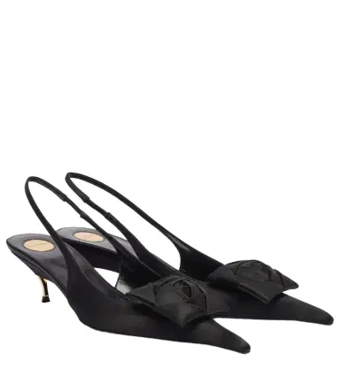 Saint Laurent Dakota 50 crêpe satin slingback pumps | Thumbnail 1 Saint Laurent Dakota 50 crêpe satin slingback pumps | Thumbnail 1