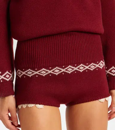 Magda Butrym Lace-trimmed wool jacquard shorts | Thumbnail 3 Magda Butrym Lace-trimmed wool jacquard shorts | Thumbnail 3