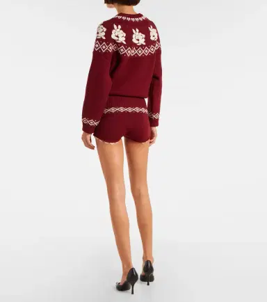 Magda Butrym Lace-trimmed wool jacquard shorts | Thumbnail 4 Magda Butrym Lace-trimmed wool jacquard shorts | Thumbnail 4