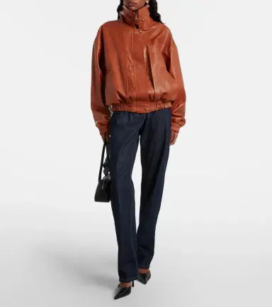 Magda Butrym Leather blouson jacket | Thumbnail 2 Magda Butrym Leather blouson jacket | Thumbnail 2
