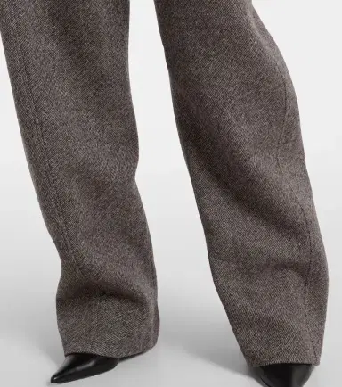 Magda Butrym Low-rise herringbone wool-blend barrel-leg pants | Thumbnail 4 Magda Butrym Low-rise herringbone wool-blend barrel-leg pants | Thumbnail 4