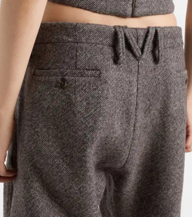 Magda Butrym Low-rise herringbone wool-blend barrel-leg pants | Thumbnail 6 Magda Butrym Low-rise herringbone wool-blend barrel-leg pants | Thumbnail 6