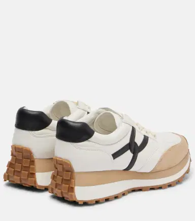 Veronica Beard Valentina suede-trimmed leather sneakers | Thumbnail 3 Veronica Beard Valentina suede-trimmed leather sneakers | Thumbnail 3