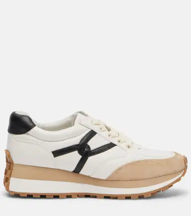 Veronica Beard Valentina suede-trimmed leather sneakers | Thumbnail 4 Veronica Beard Valentina suede-trimmed leather sneakers | Thumbnail 4