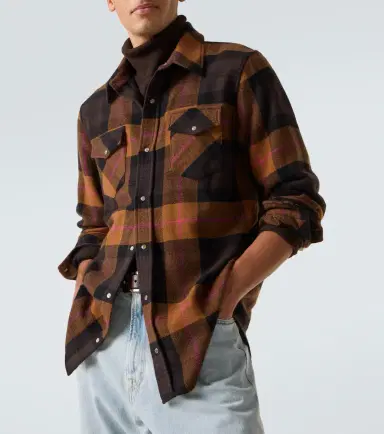 God's True Cashmere Plaid cashmere shirt with sunstone | Thumbnail 6 God's True Cashmere Plaid cashmere shirt with sunstone | Thumbnail 6