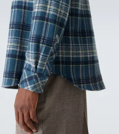 God's True Cashmere Fantasia plaid cashmere shirt with emerald | Thumbnail 2 God's True Cashmere Fantasia plaid cashmere shirt with emerald | Thumbnail 2
