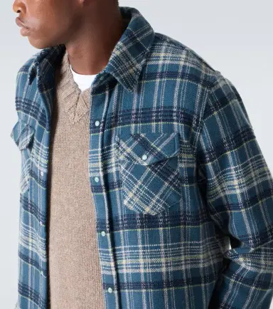 God's True Cashmere Fantasia plaid cashmere shirt with emerald | Thumbnail 3 God's True Cashmere Fantasia plaid cashmere shirt with emerald | Thumbnail 3
