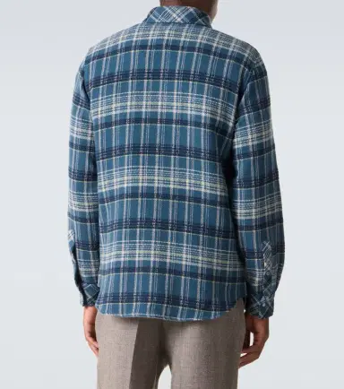God's True Cashmere Fantasia plaid cashmere shirt with emerald | Thumbnail 5 God's True Cashmere Fantasia plaid cashmere shirt with emerald | Thumbnail 5