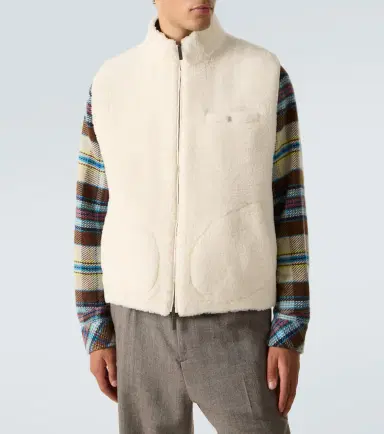 God's True Cashmere Reversible cashmere and wool vest with emerald | Thumbnail 2 God's True Cashmere Reversible cashmere and wool vest with emerald | Thumbnail 2