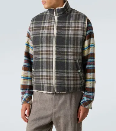 God's True Cashmere Reversible cashmere and wool vest with emerald | Thumbnail 6 God's True Cashmere Reversible cashmere and wool vest with emerald | Thumbnail 6