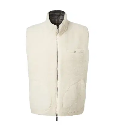 God's True Cashmere Reversible cashmere and wool vest with emerald | Thumbnail 1 God's True Cashmere Reversible cashmere and wool vest with emerald | Thumbnail 1