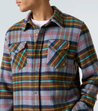 God's True Cashmere Plaid cashmere shirt with lapis lazuli | Thumbnail 2 God's True Cashmere Plaid cashmere shirt with lapis lazuli | Thumbnail 2