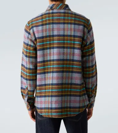 God's True Cashmere Plaid cashmere shirt with lapis lazuli | Thumbnail 4 God's True Cashmere Plaid cashmere shirt with lapis lazuli | Thumbnail 4