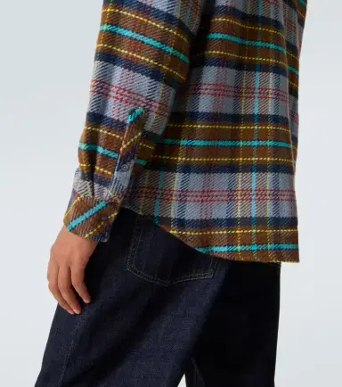 God's True Cashmere Plaid cashmere shirt with lapis lazuli | Thumbnail 6 God's True Cashmere Plaid cashmere shirt with lapis lazuli | Thumbnail 6
