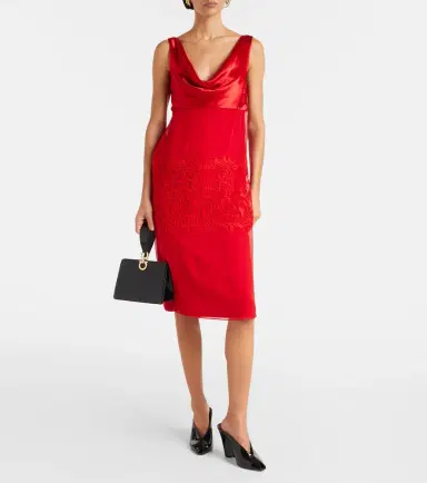 Ferragamo Draped silk midi dress | Thumbnail 3 Ferragamo Draped silk midi dress | Thumbnail 3