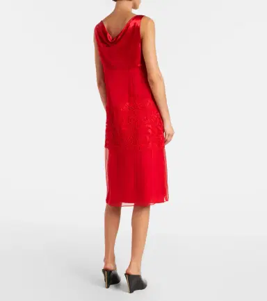 Ferragamo Draped silk midi dress | Thumbnail 5 Ferragamo Draped silk midi dress | Thumbnail 5