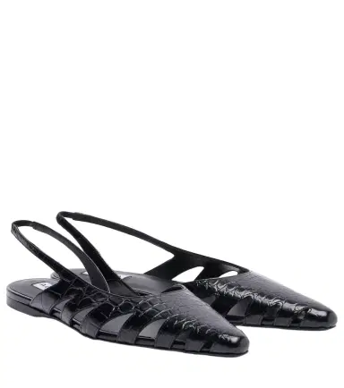 Alaïa Alaïa Croc-effect leather slingback flats | Thumbnail 1 Alaïa Alaïa Croc-effect leather slingback flats | Thumbnail 1